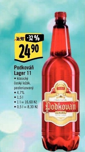 Pivo světlý ležák 11° Lager Podkováň