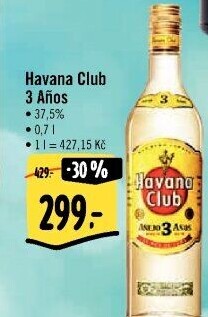 Rum kubánský bílý Aňejo 3 Anos Havana club