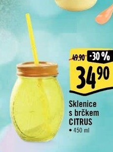 Skleněná láhev s brčkem