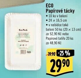 Tácky papírové EKO