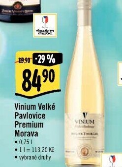 Vína Premium Morava Vinium Velké Pavlovice