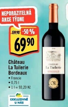 Víno Bordeaux Château La Tuilerie