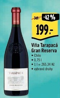 Víno Gran Reserva Viňa Tarapaca
