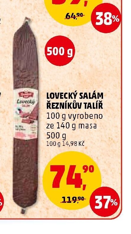 Lovecký salám Řezníkův talíř