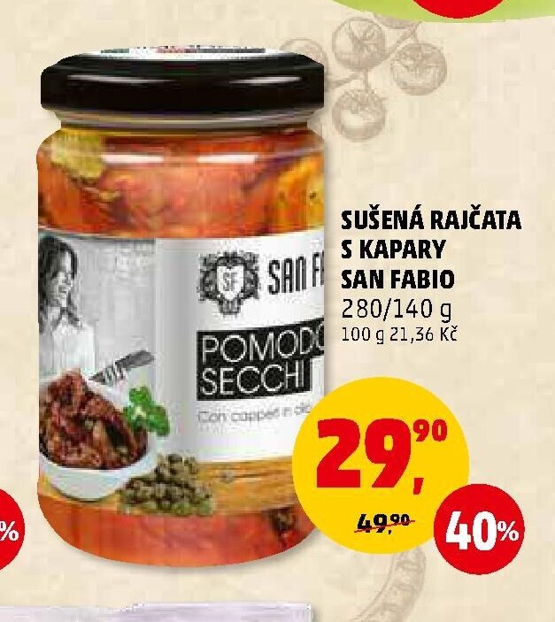 SUŠENÁ RAJČATA S KAPARY SAN FABIO