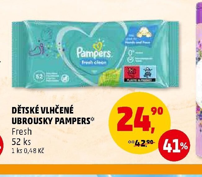 DĚTSKÉ VLHČENÉ UBROUSKY PAMPERS
