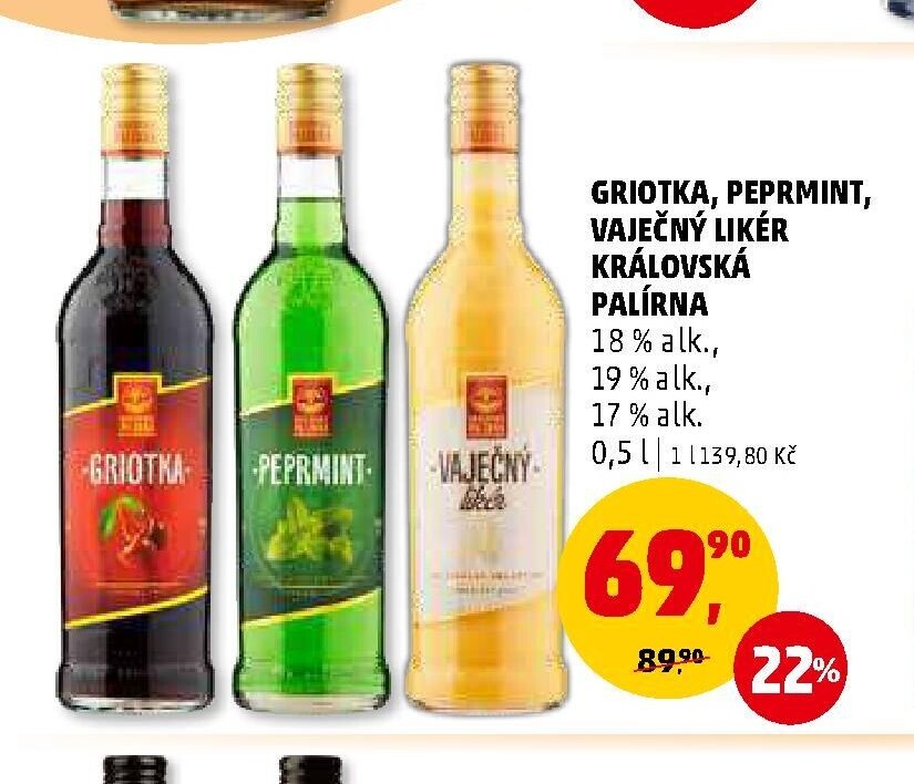 Griotka, Peprmint, Vaječný likér Královská palírna