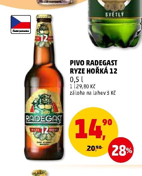 PIVO RADEGAST RYZE HOŘKÁ 12 0,5 l