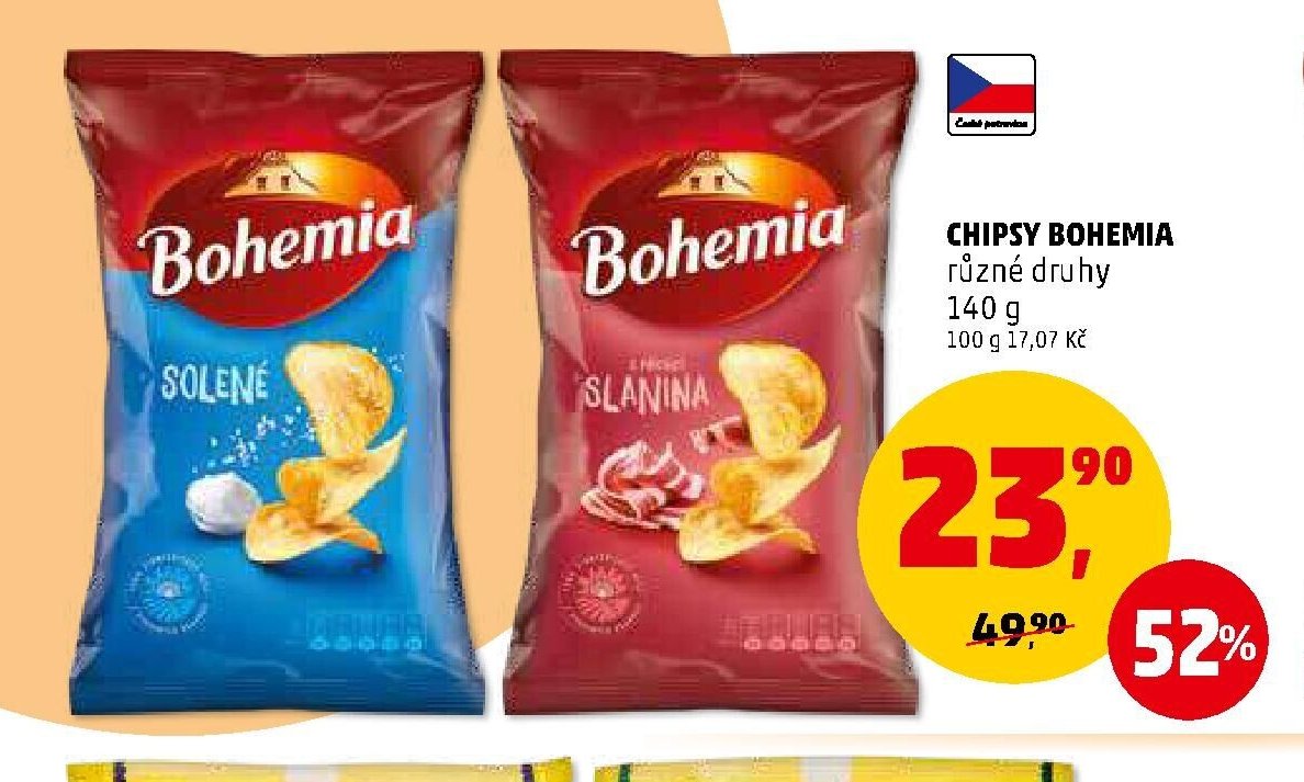 CHIPSY BOHEMIA různé druhy
