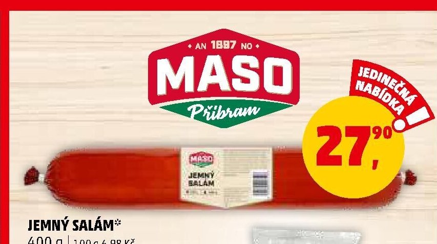 Jemný salám Maso Příbram