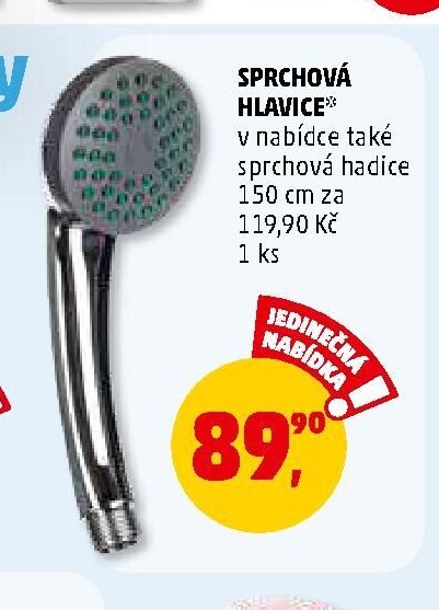 SPRCHOVÁ HLAVICE v nabídce také sprchová hadice