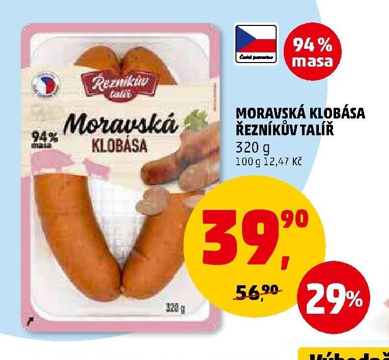 Moravská klobása Řezníkův talíř