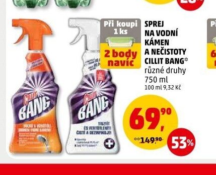 SPREJ NA VODNÍ KÁMEN A NEČISTOTY CILLIT BANG