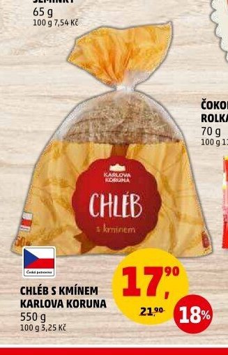 Chléb s kmínem Karlova Koruna