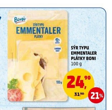 SÝR TYPU EMMENTALER PLÁTKY BONI