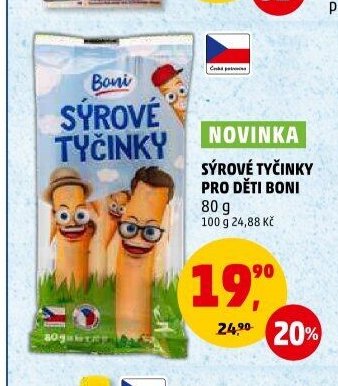 SÝROVÉ TYČINKY PRO DĚTI BONI