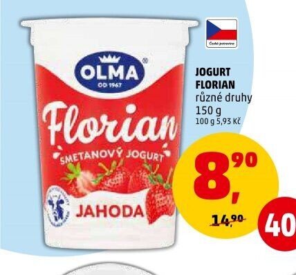 Jogurt Florian různé druhy