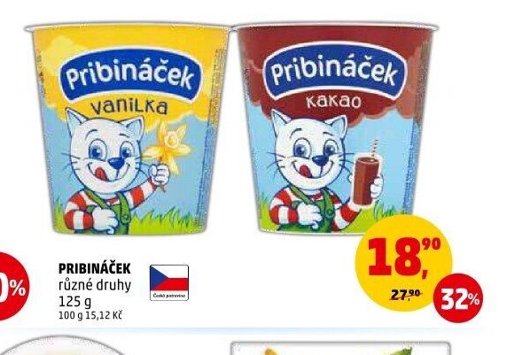 Pribináček různé druhy