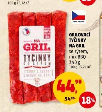 Grilovací tyčinky na gril se sýrem, mix BBQ