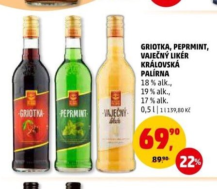Griotka, Peprmint, Vaječný likér Královská Palírna