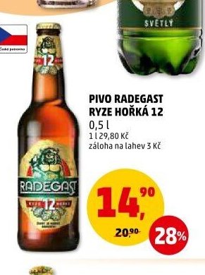 PIVO RADEGAST RYZE HOŘKÁ 12