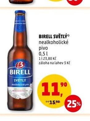 BIRELL SVĚTLÝ nealkoholické pivo