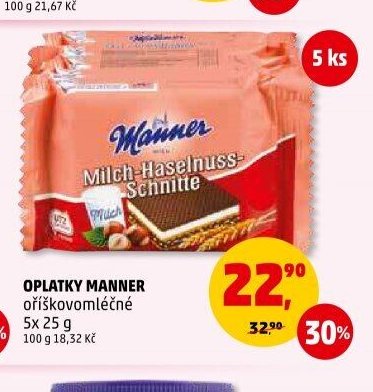 OPLATKY MANNER oříškovomléčné