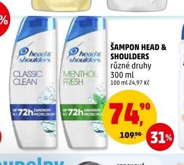 ŠAMPON HEAD & SHOULDERS různé druhy 300 ml