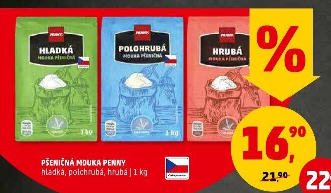 Pšeničná mouka Penny hladká, polohrubá, hrubá