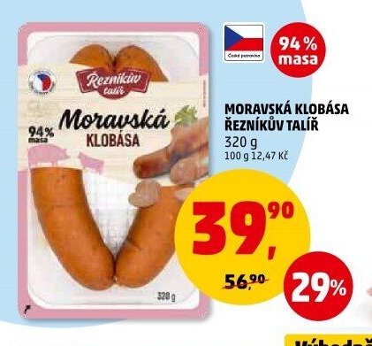 Moravská klobása Řezníkův talíř 320 g