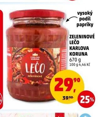 Zeleninové lečo Karlova Koruna 670 g