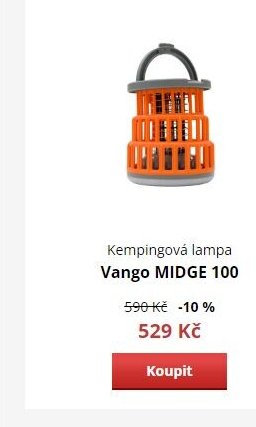 Kempingová lampa Vango MIDGE 100
