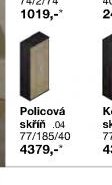 Policová skříň 77/185/40