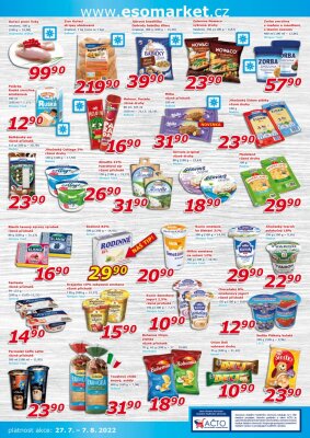 akční leták ESO MARKET 27.7.2022-7.8.2022