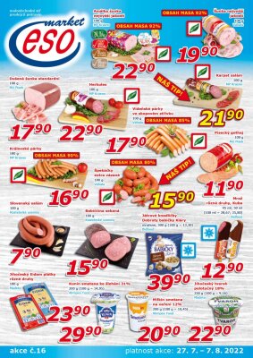 akční leták ESO MARKET 27.7.2022-7.8.2022