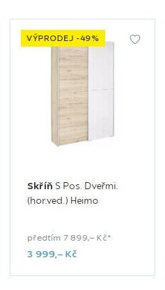 Skříň S Pos. Dveřmi (hor.ved.) Heimo - Möbelix akcniletaky.com