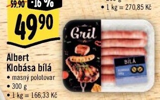 Bílá klobása Albert Gril