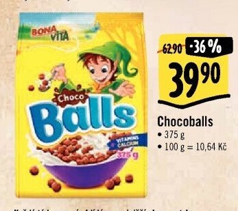 Cereálie Čokoládové kuličky Balls Bonavita