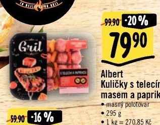 Kuličky s telecím masem a paprikou Albert Gril