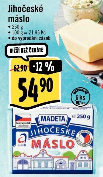 Máslo Jihočeské Madeta