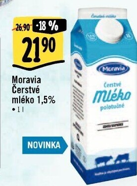Mléko čerstvé Moravia - 1,5% polotučné