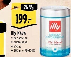 Mletá káva bez kofeinu Illy