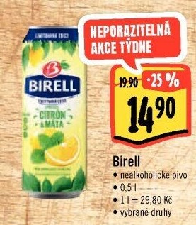 Nealkoholické pivo ochucené Birell