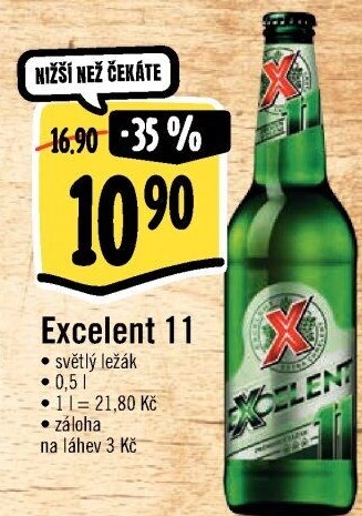 Pivo světlý ležák 11° Excelent