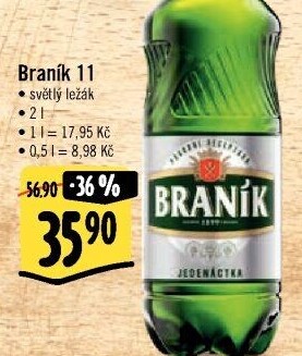 Pivo světlý ležák 11° Jedenáctka Braník