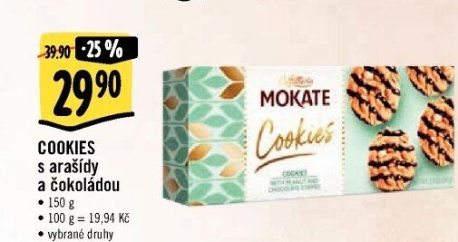 Sušenky Cookies Mokate Caffetteria