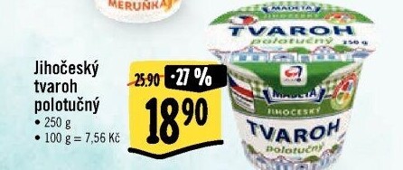 Tvaroh polotučný Jihočeský Madeta