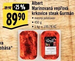 Vepřová krkovice marinovaná bez kosti Gurmán Albert Gril