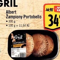 Žampiony Portobello Albert Grill
