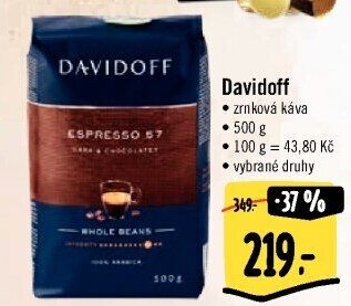 Zrnkové kávy Davidoff